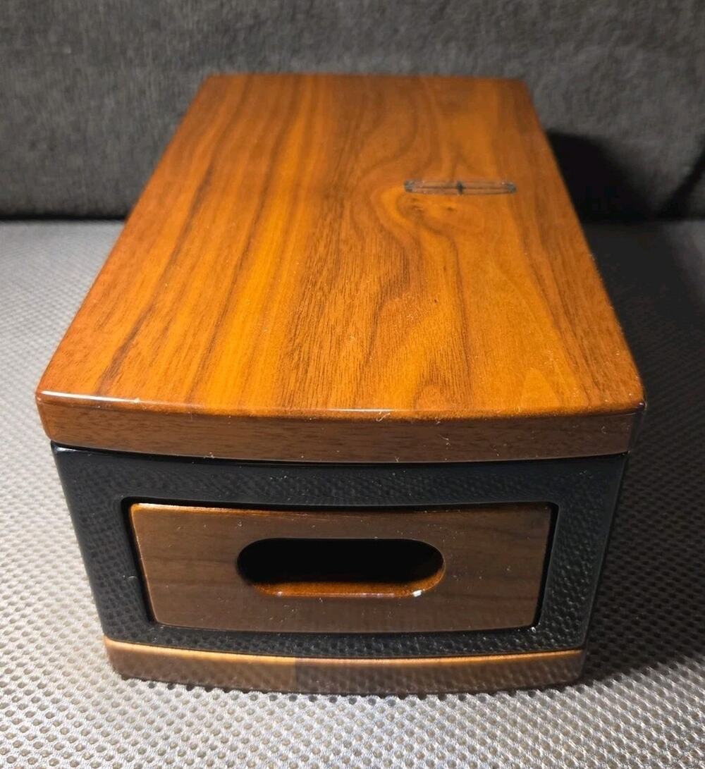 Lincoln Advertising Jewelry Wood Box With Drawer Felt Lined